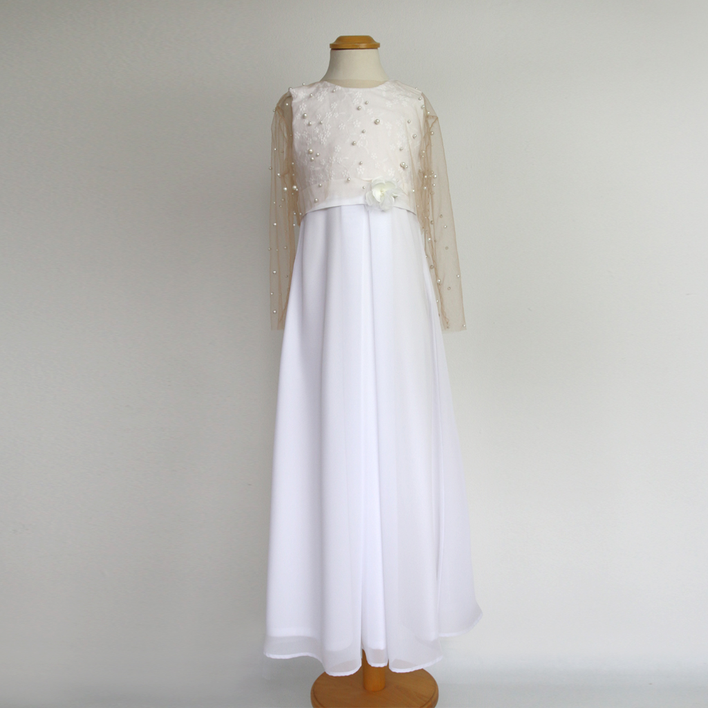 unikat Kommunionkleid mit extra Perlen oberteil aus München
