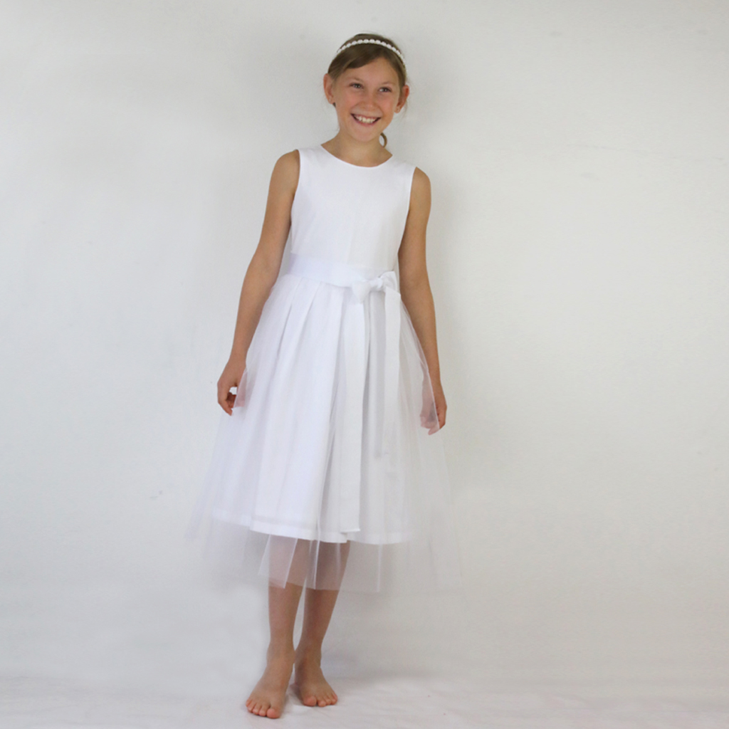 kurzes Erstkommunionkleid Melina in reinweiß