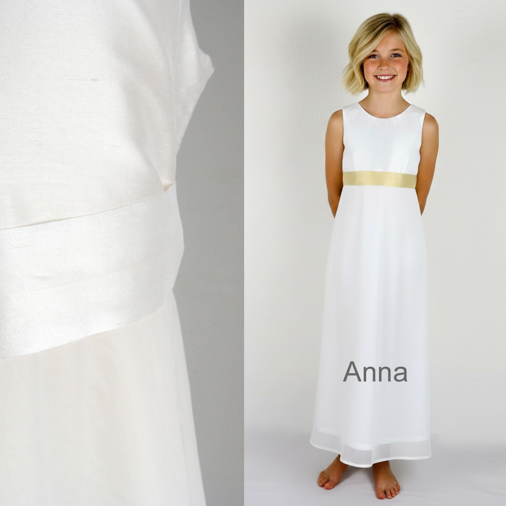 Anna Kommunionkleid 2026 edel und schlicht mit Seide