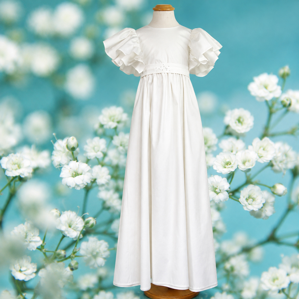 langes Kommunionkleid mit Ärmel